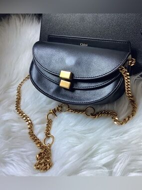 Chloé Georgia Belt Bag in black leather